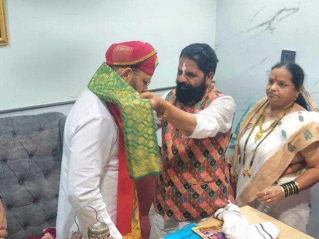 राज्य मंत्री श्री भरत शेठ गोगावले के निज निवास पर श्रीगुरुदेव पधारे